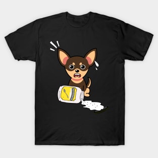 Funny Small dog spilled a jar of mayonnaise T-Shirt